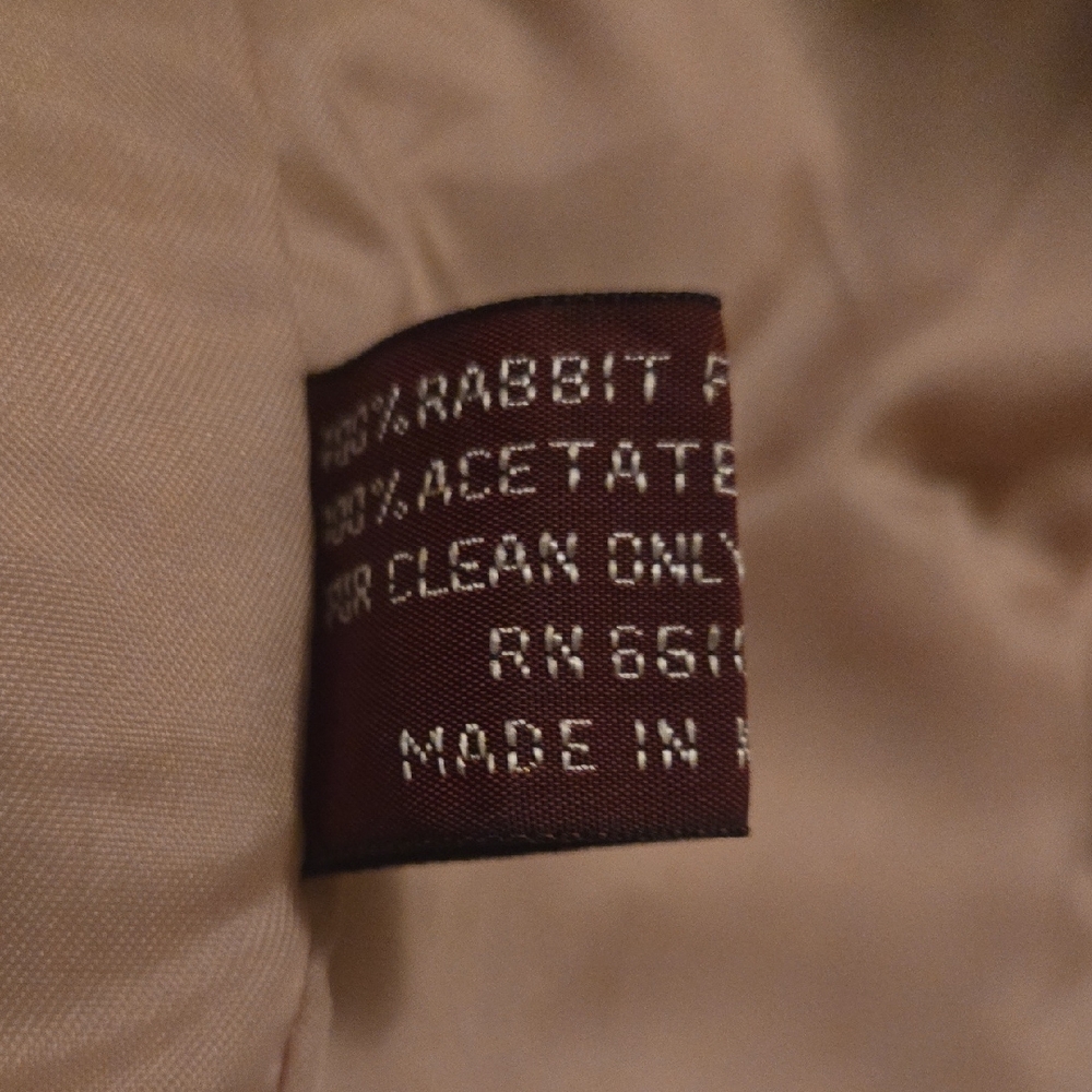 Women's Tan Rabbit Fur Jacket - Picture 4 of 6